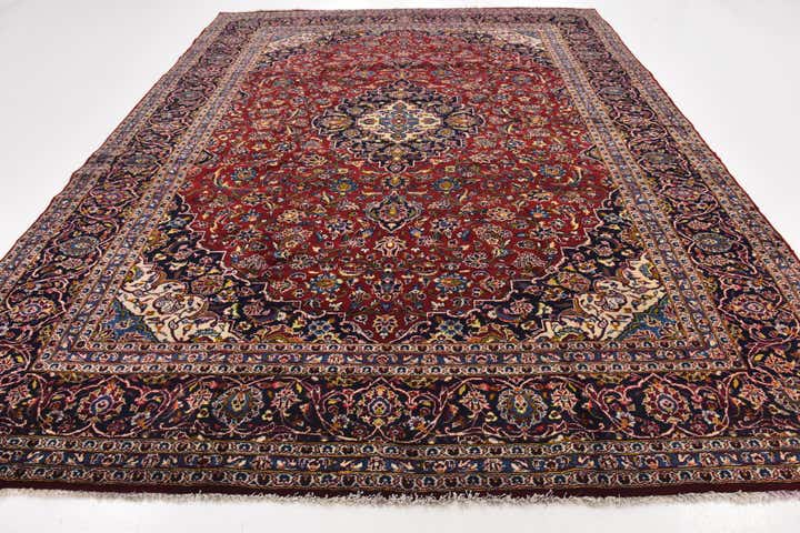 10' x 12' 10 Hand Knotted Kashan Persian Wool Rug