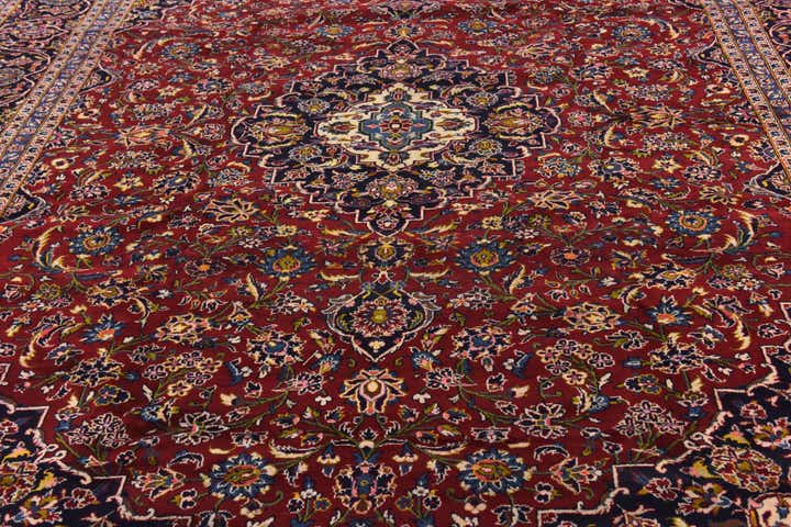 10' x 12' 10 Hand Knotted Kashan Persian Wool Rug
