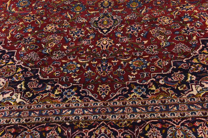 10' x 12' 10 Hand Knotted Kashan Persian Wool Rug