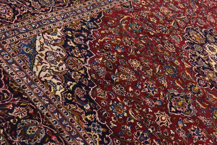 10' x 12' 10 Hand Knotted Kashan Persian Wool Rug