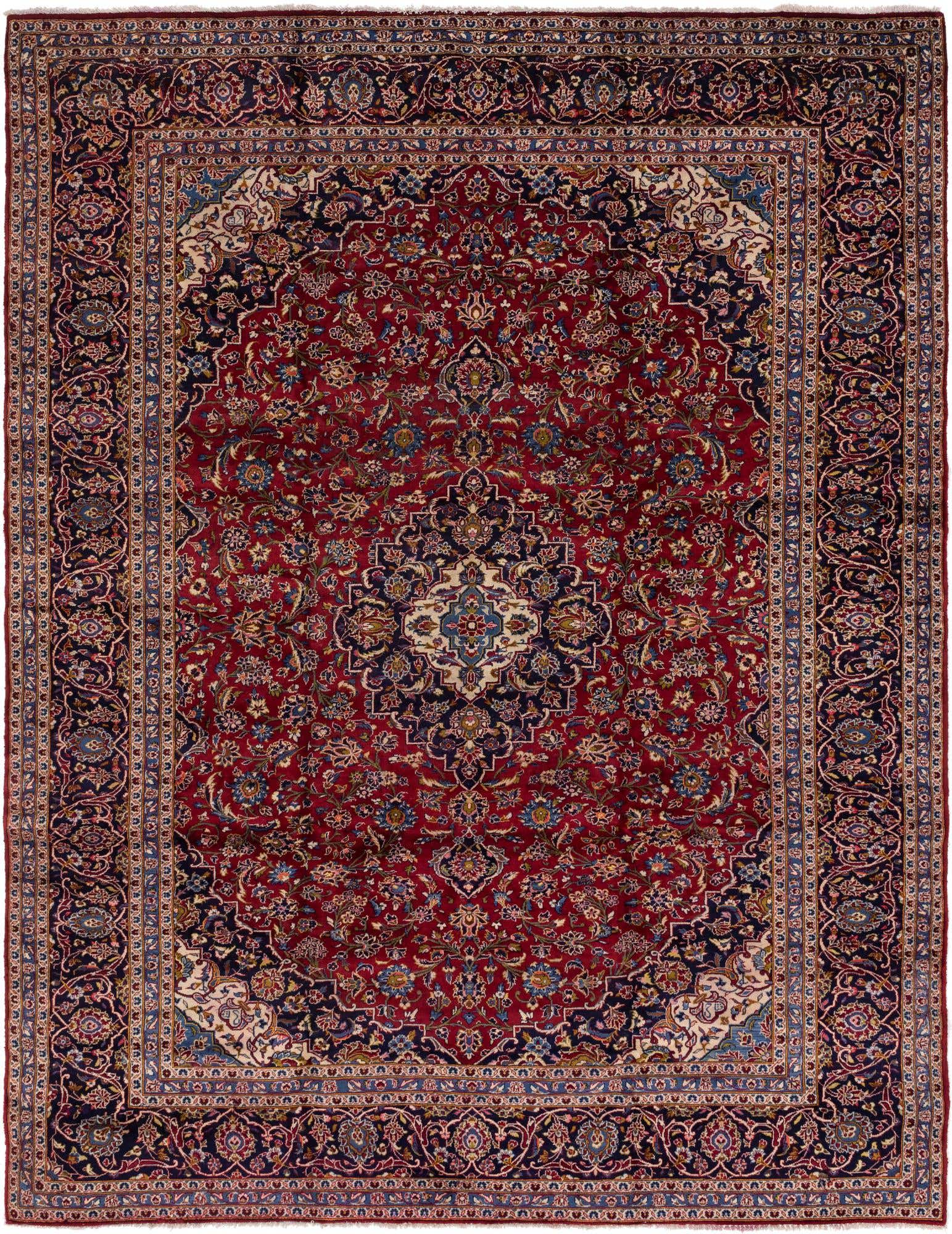10' x 12' 10 Hand Knotted Kashan Persian Wool Rug