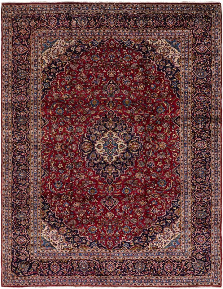 10' x 12' 10 Hand Knotted Kashan Persian Wool Rug