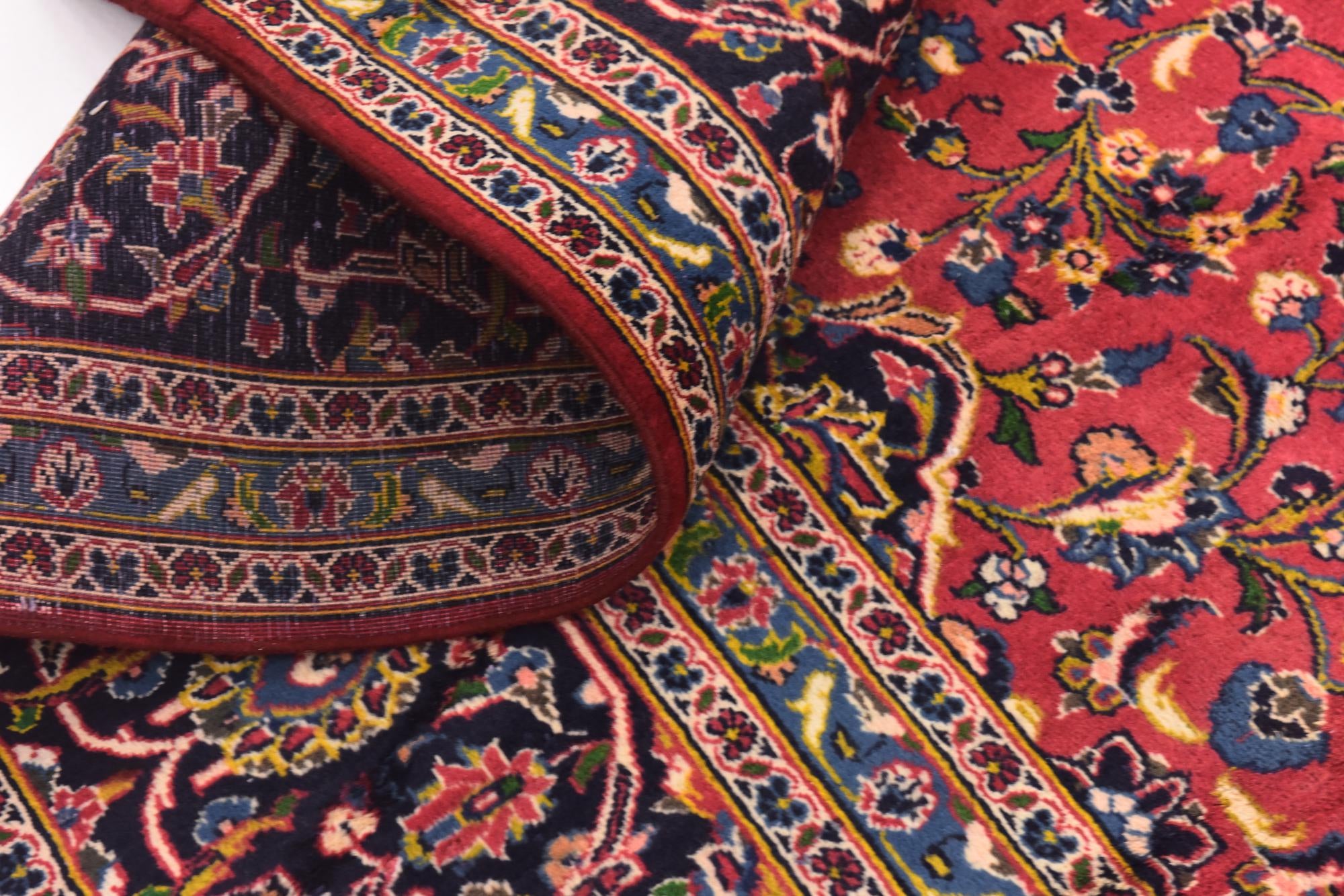 9' 6 x 12' 8 Hand Knotted Kashan Persian Wool Rug