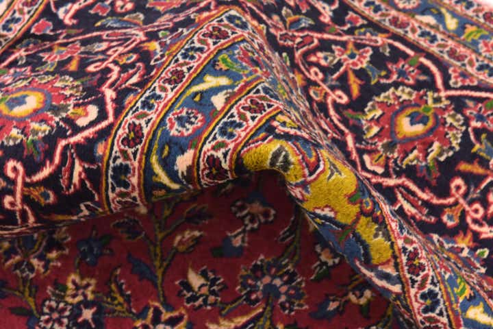9' 6 x 12' 8 Hand Knotted Kashan Persian Wool Rug