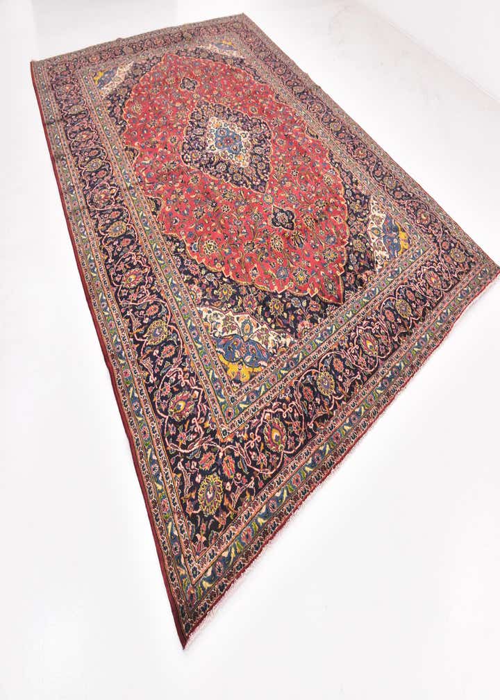 9' 6 x 12' 8 Hand Knotted Kashan Persian Wool Rug