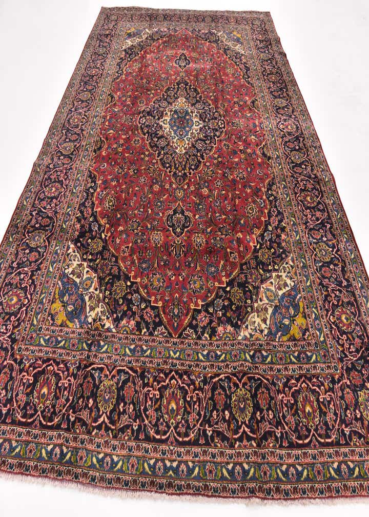 9' 6 x 12' 8 Hand Knotted Kashan Persian Wool Rug