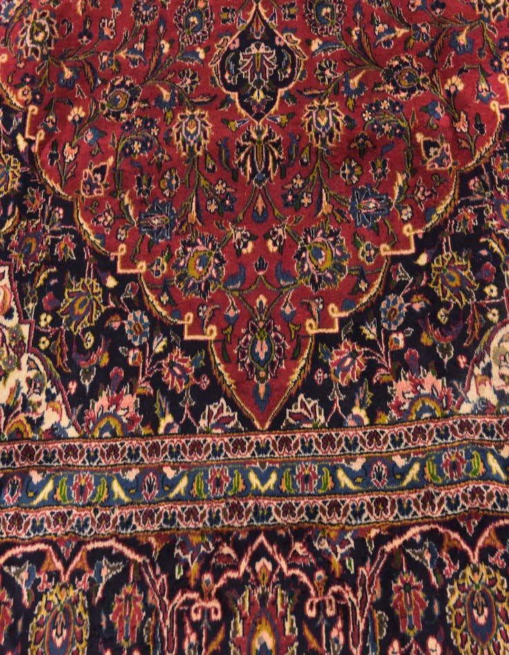 Detail image of 9' 6 x 12' 8 Hand Knotted Kashan Persian Wool Rug