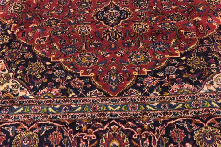 9' 6 x 12' 8 Hand Knotted Kashan Persian Wool Rug
