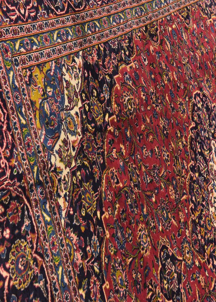 9' 6 x 12' 8 Hand Knotted Kashan Persian Wool Rug
