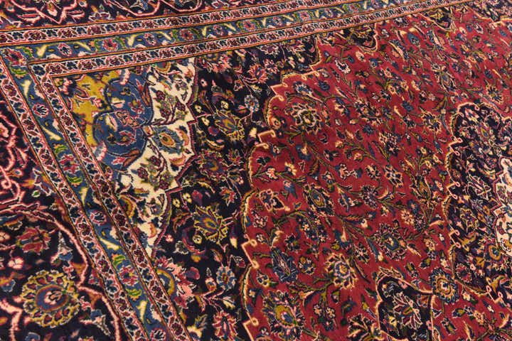 9' 6 x 12' 8 Hand Knotted Kashan Persian Wool Rug