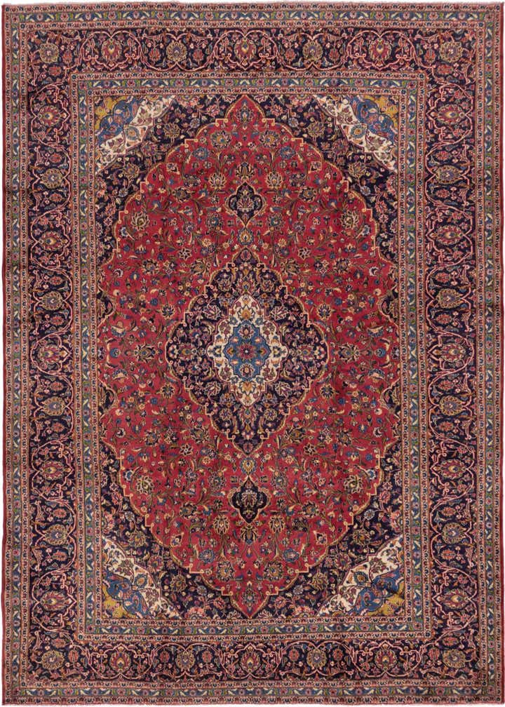 9' 6 x 12' 8 Hand Knotted Kashan Persian Wool Rug
