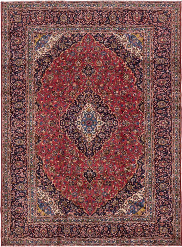 9' 6 x 12' 8 Hand Knotted Kashan Persian Wool Rug