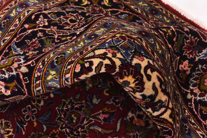 9' 6 x 13' Hand Knotted Kashan Persian Wool Rug