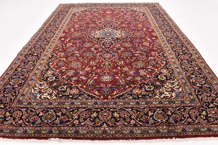 9' 6 x 13' Hand Knotted Kashan Persian Wool Rug