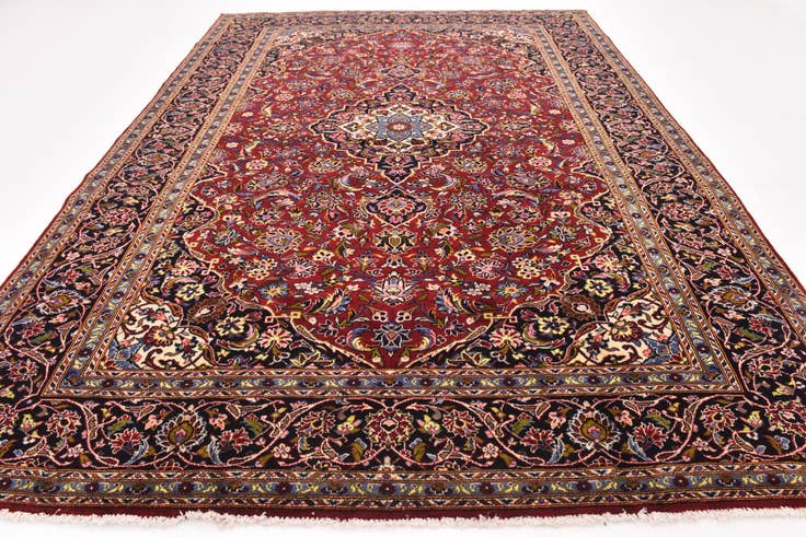 Detail image of 9' 6 x 13' Hand Knotted Kashan Persian Wool Rug