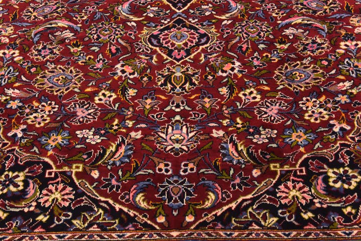 Detail image of 9' 6 x 13' Hand Knotted Kashan Persian Wool Rug