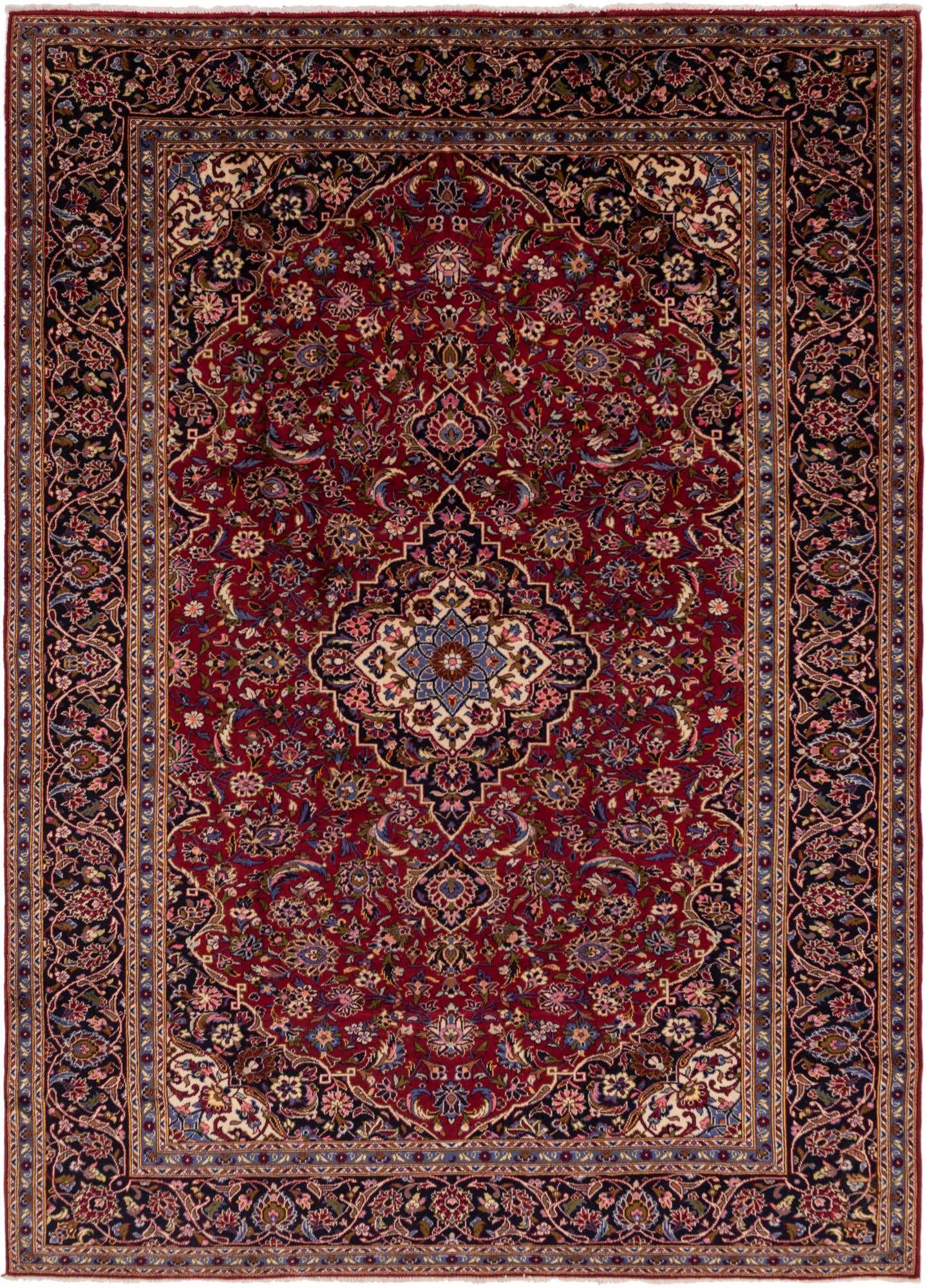 9' 6 x 13' Hand Knotted Kashan Persian Wool Rug