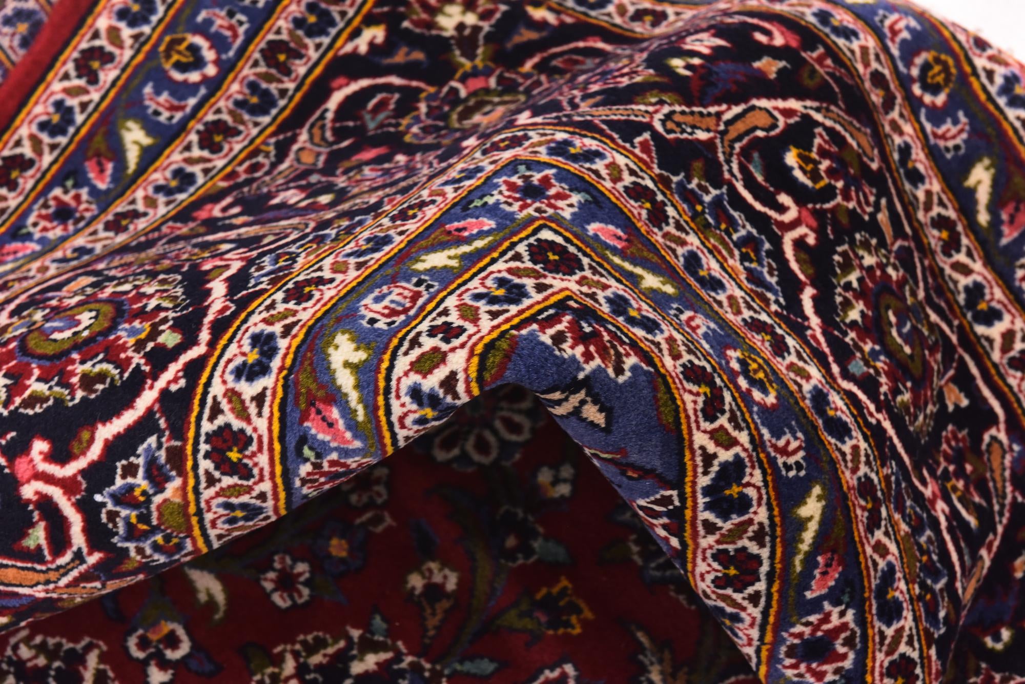 9' 8 x 13' Hand Knotted Kashan Persian Wool Rug
