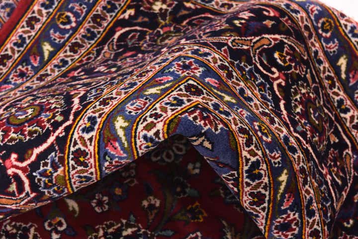 9' 8 x 13' Hand Knotted Kashan Persian Wool Rug