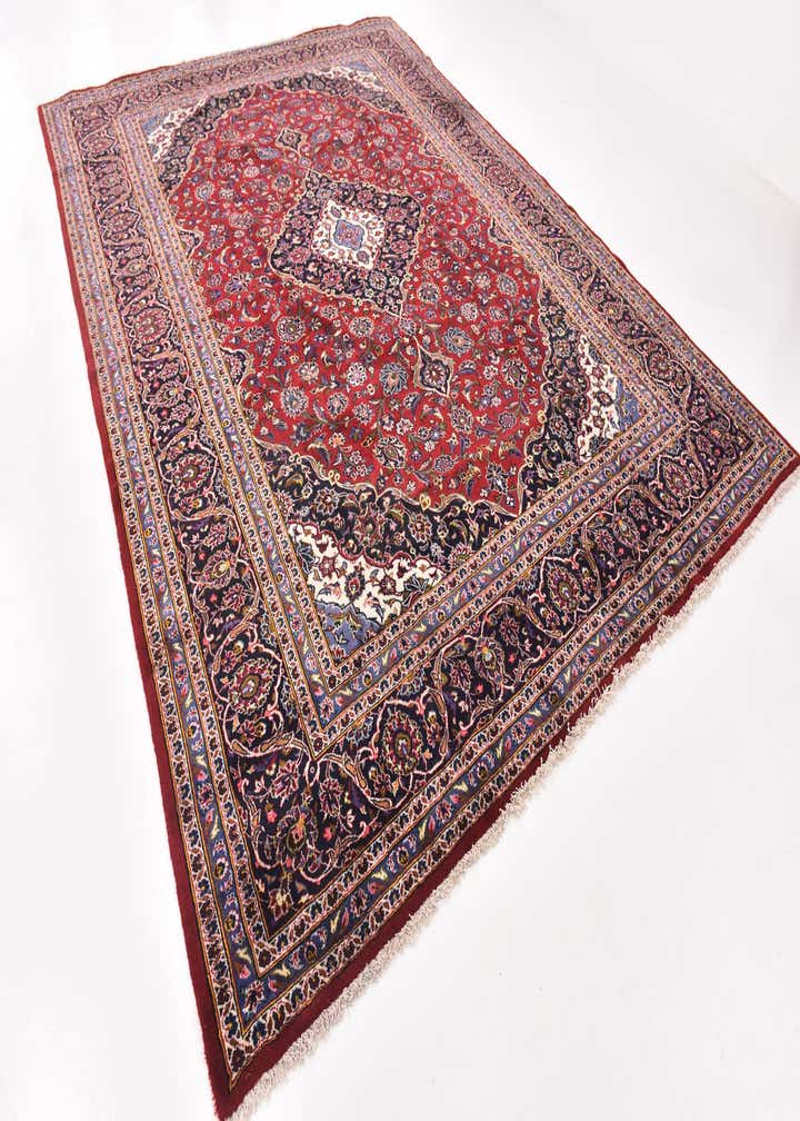 9' 8 x 13' Hand Knotted Kashan Persian Wool Rug