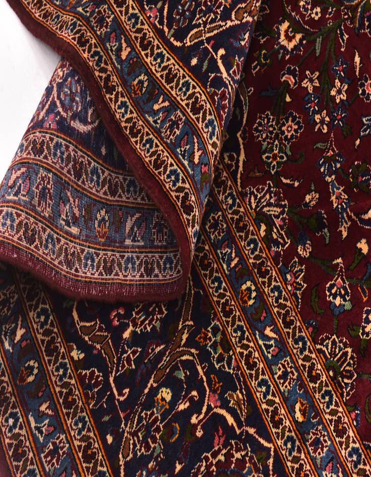 Detail image of 9' 10 x 13'  Hand Knotted Kashan Persian Wool Rug