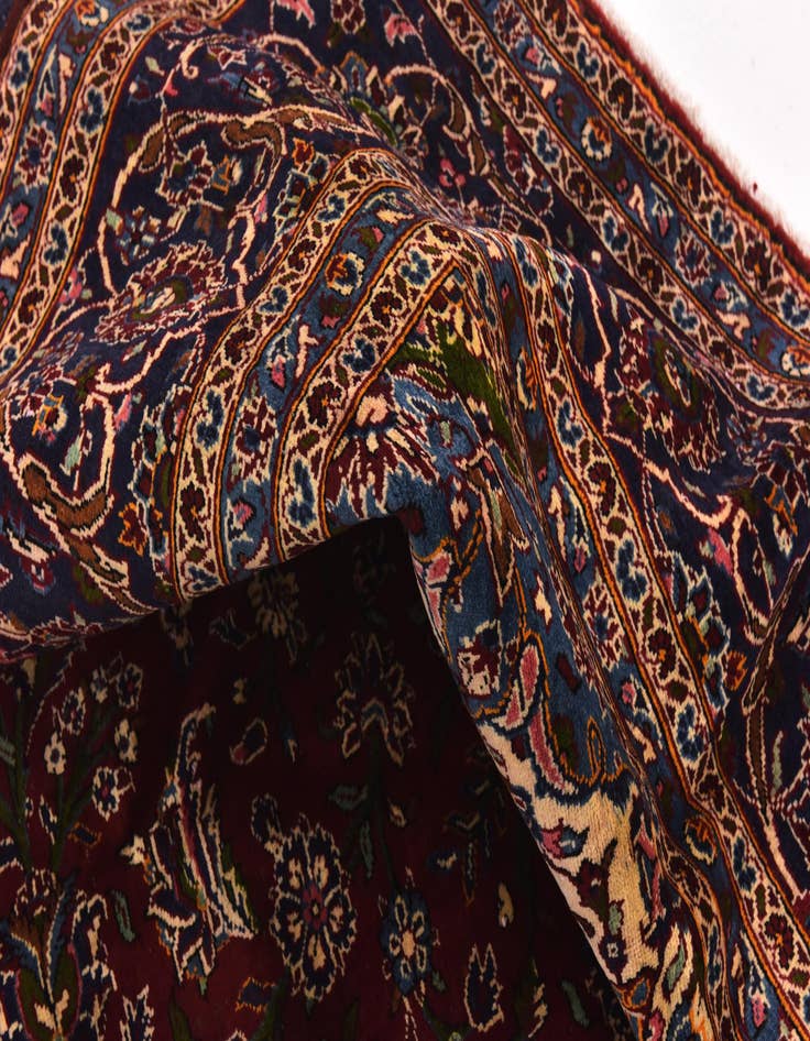 Detail image of 9' 10 x 13'  Hand Knotted Kashan Persian Wool Rug