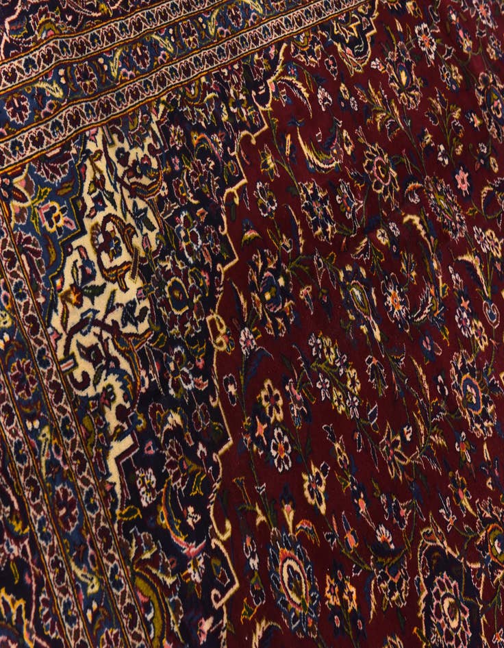 Detail image of 9' 6 x 13' 5  Hand Knotted Kashan Persian Wool Rug