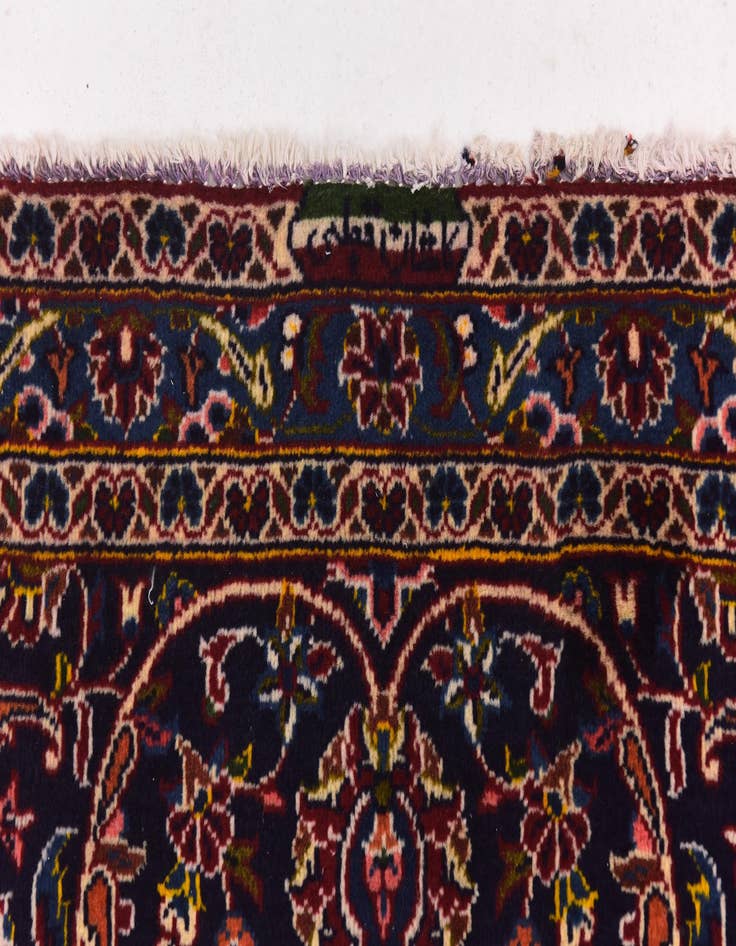 Detail image of 9' 6 x 13' 5  Hand Knotted Kashan Persian Wool Rug