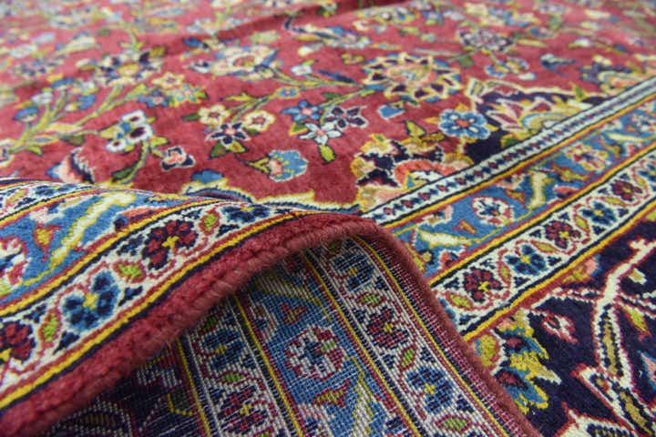 9' 10 x 13' 3 Hand Knotted Kashan Persian Wool Rug