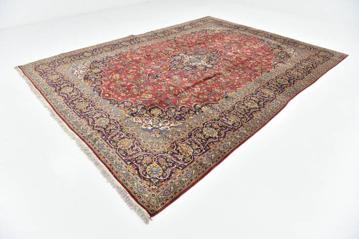 Detail image of 9' 10 x 13' 3 Hand Knotted Kashan Persian Wool Rug