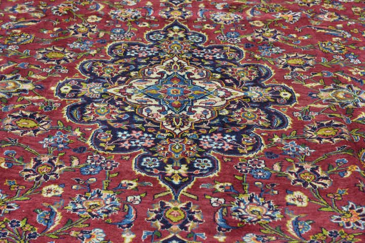 9' 10 x 13' 3 Hand Knotted Kashan Persian Wool Rug