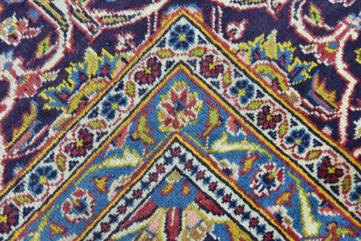 9' 10 x 13' 3 Hand Knotted Kashan Persian Wool Rug