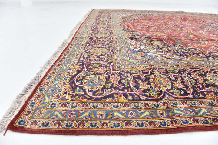 9' 10 x 13' 3 Hand Knotted Kashan Persian Wool Rug