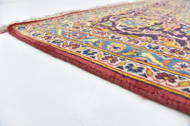 9' 10 x 13' 3 Hand Knotted Kashan Persian Wool Rug