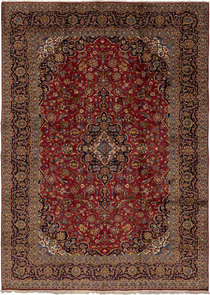 9' 10 x 13' 3 Hand Knotted Kashan Persian Wool Rug