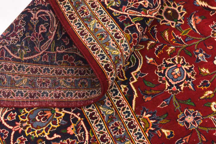 9' 7 x 13' 2 Hand Knotted Kashan Persian Wool Rug