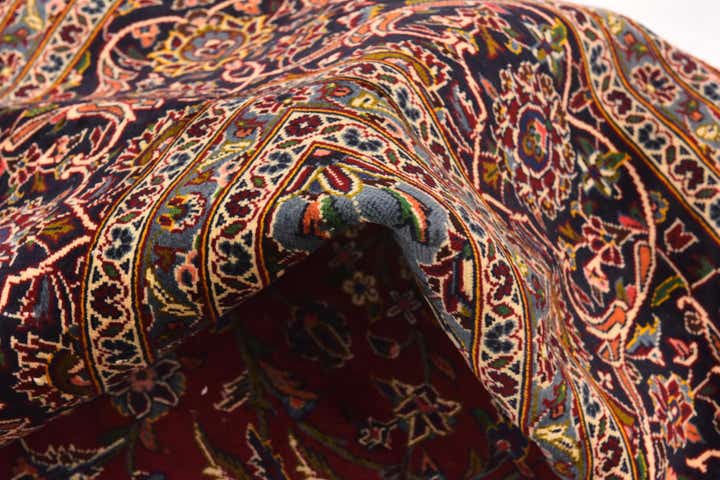 9' 7 x 13' 2 Hand Knotted Kashan Persian Wool Rug