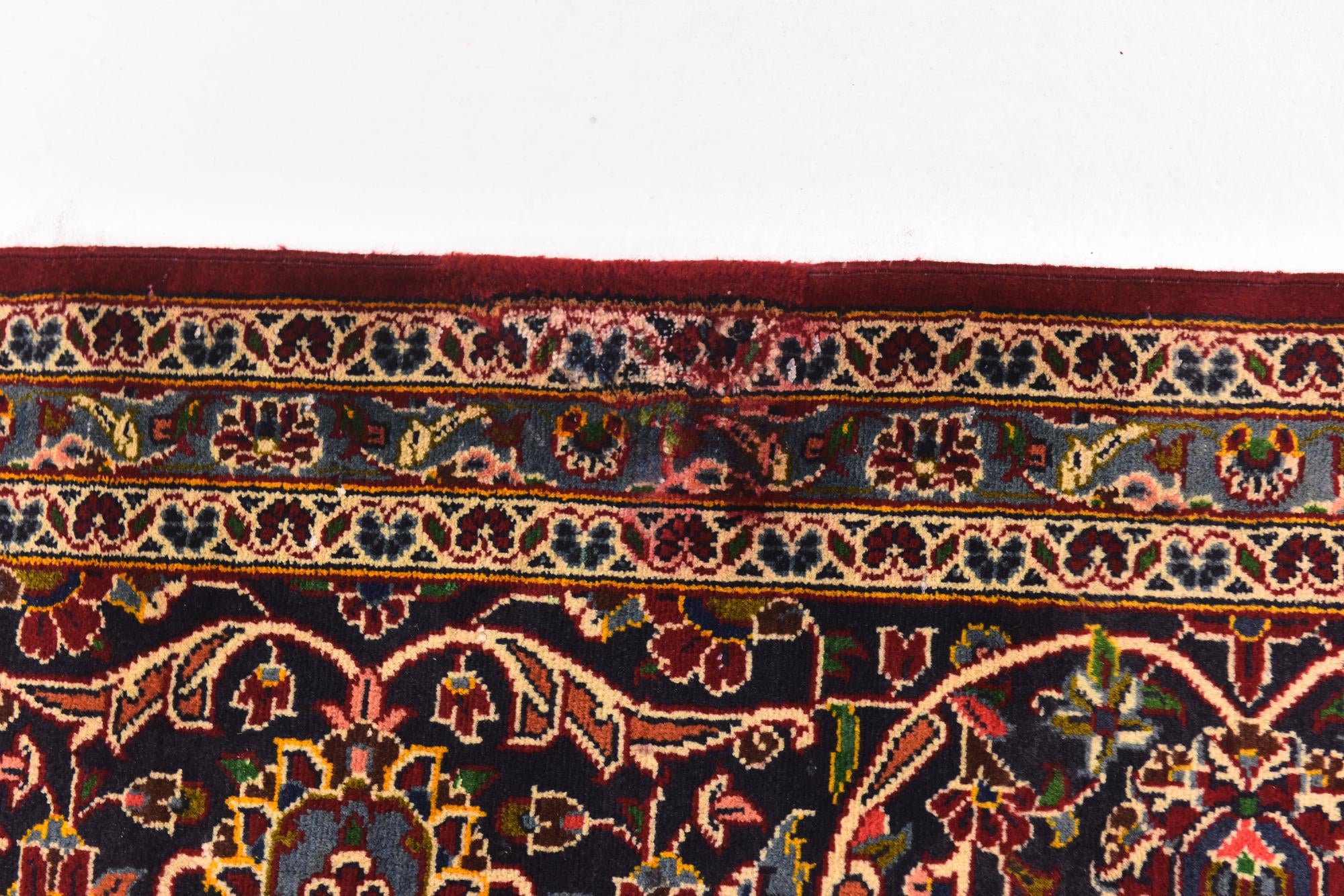 9' 7 x 13' 2 Hand Knotted Kashan Persian Wool Rug