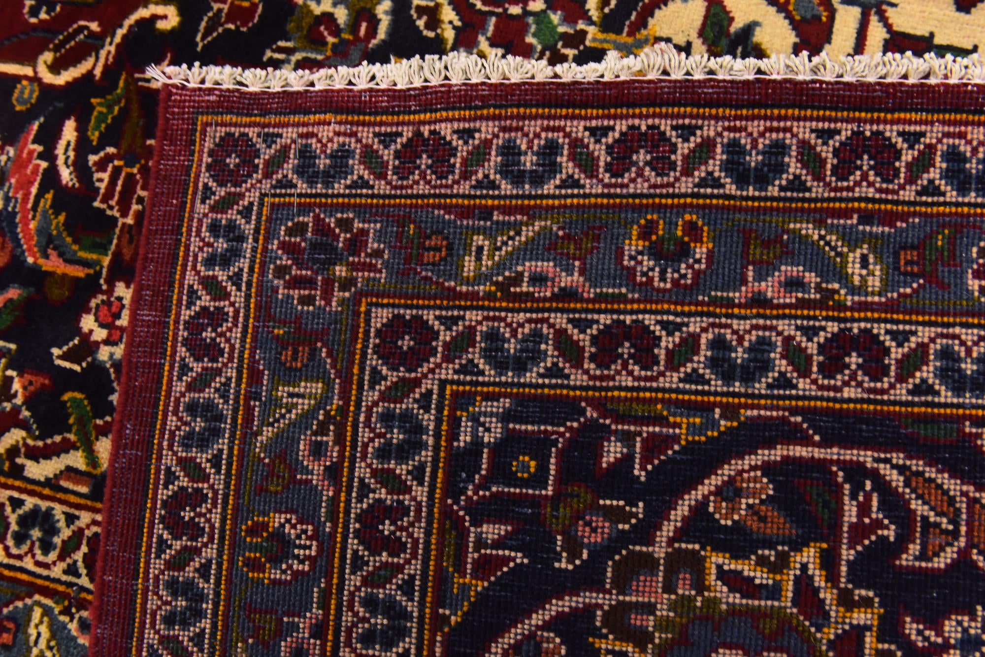 9' 7 x 13' 2 Hand Knotted Kashan Persian Wool Rug