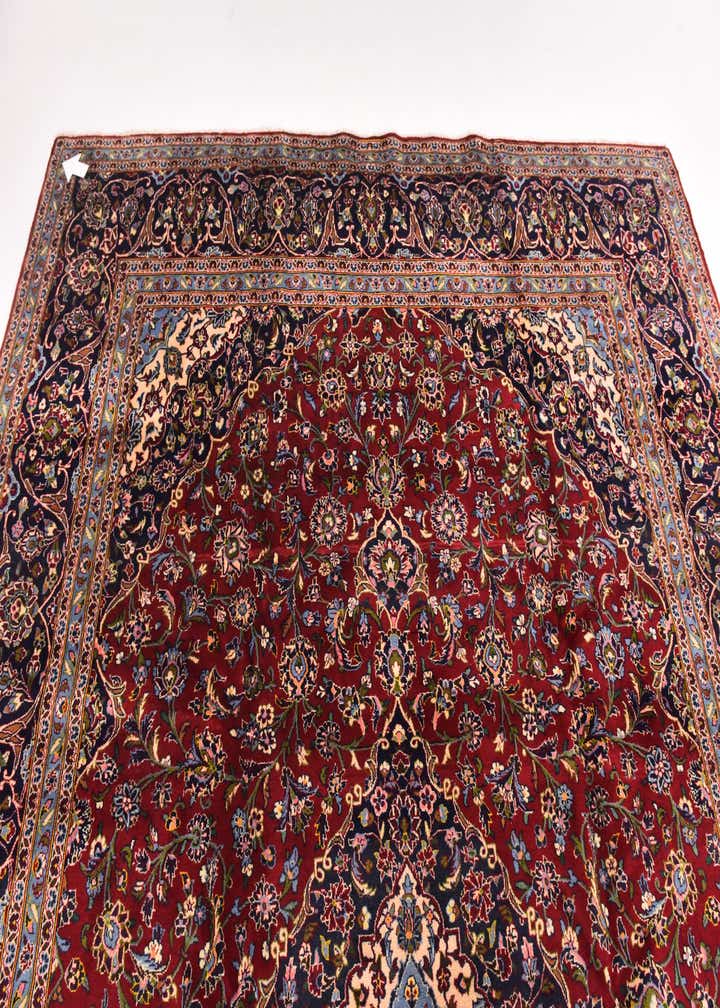 10' x 12' 9 Hand Knotted Kashan Persian Wool Rug