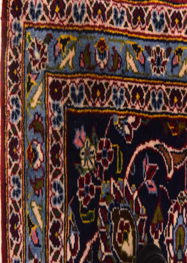 10' x 12' 9 Hand Knotted Kashan Persian Wool Rug