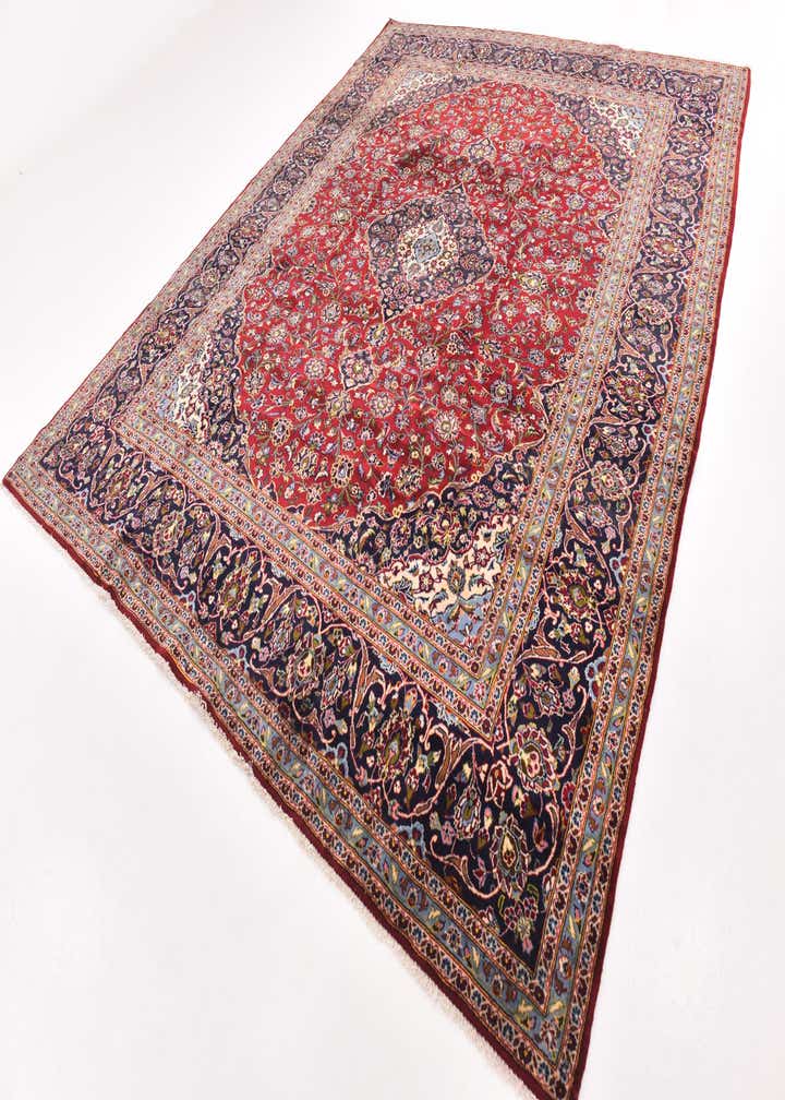 10' x 12' 9 Hand Knotted Kashan Persian Wool Rug