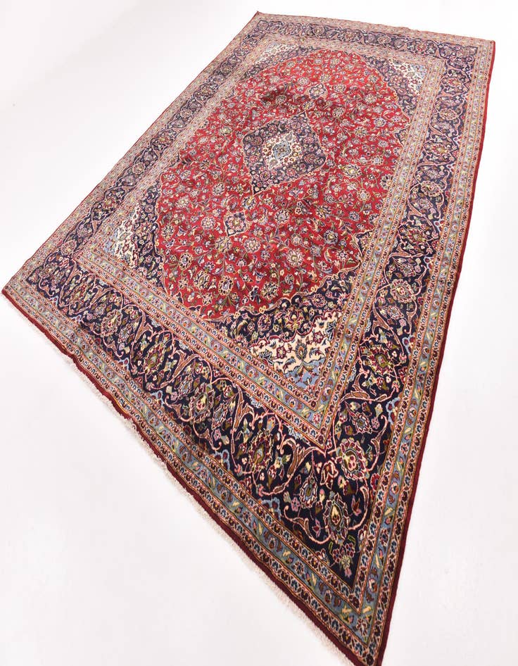 Detail image of 10' x 12' 9 Hand Knotted Kashan Persian Wool Rug