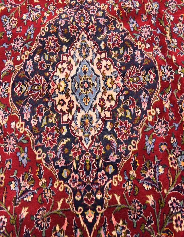 Detail image of 10' x 12' 9 Hand Knotted Kashan Persian Wool Rug