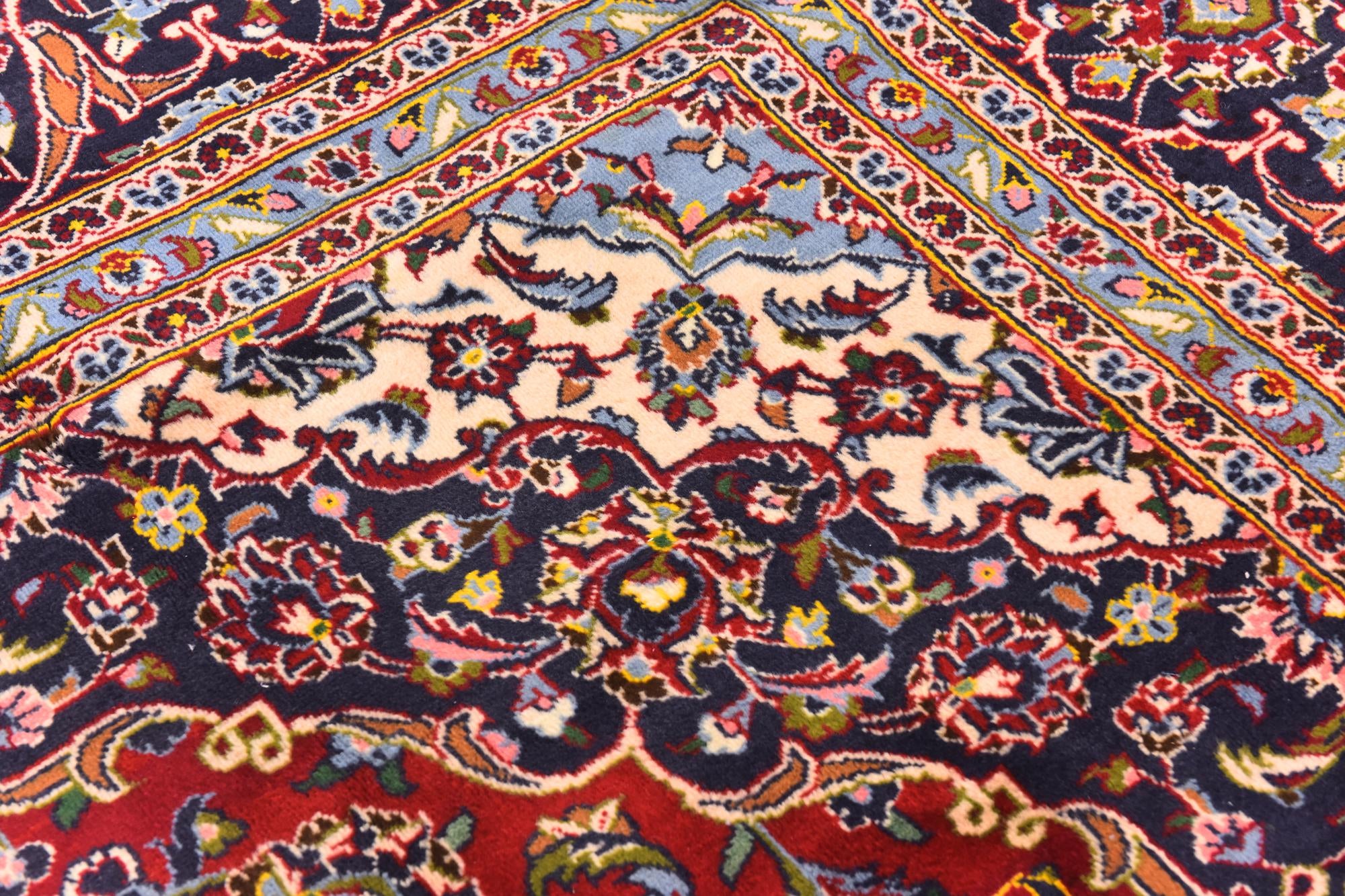 10' x 12' 9 Hand Knotted Kashan Persian Wool Rug