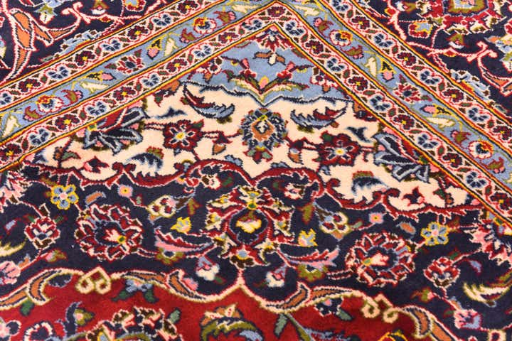 10' x 12' 9 Hand Knotted Kashan Persian Wool Rug