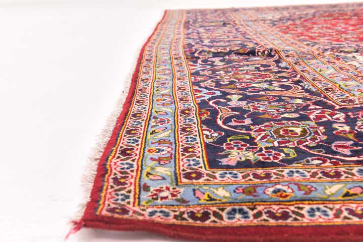 10' x 12' 9 Hand Knotted Kashan Persian Wool Rug