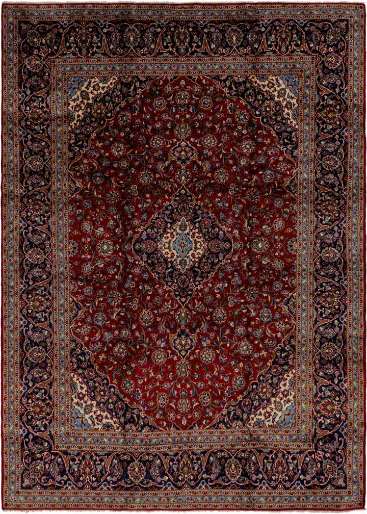 10' x 12' 9 Hand Knotted Kashan Persian Wool Rug