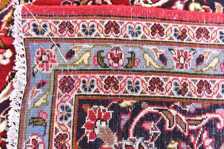 9' 8 x 12' 9 Hand Knotted Kashan Persian Wool Rug