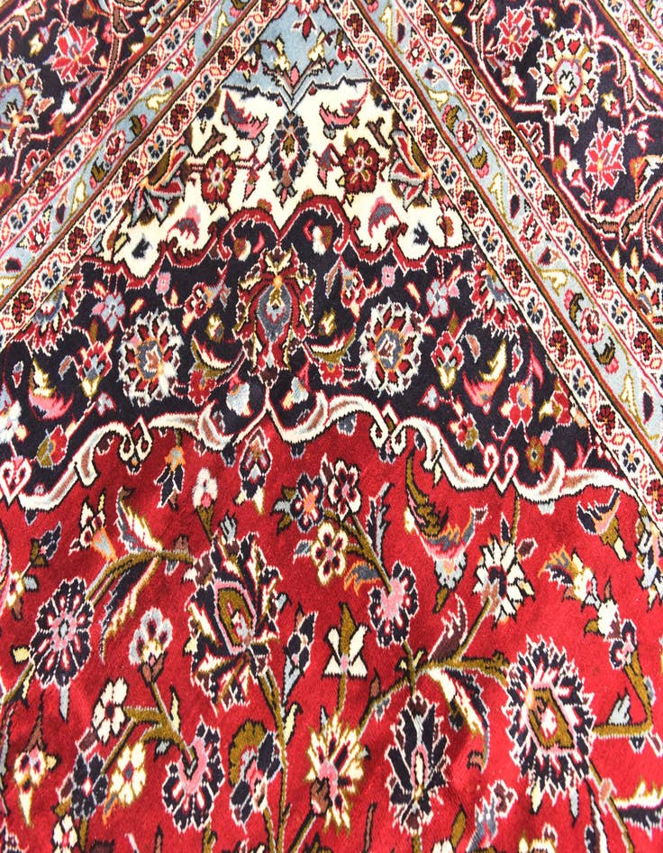 Detail image of 9' 8 x 12' 9  Hand Knotted Kashan Persian Wool Rug